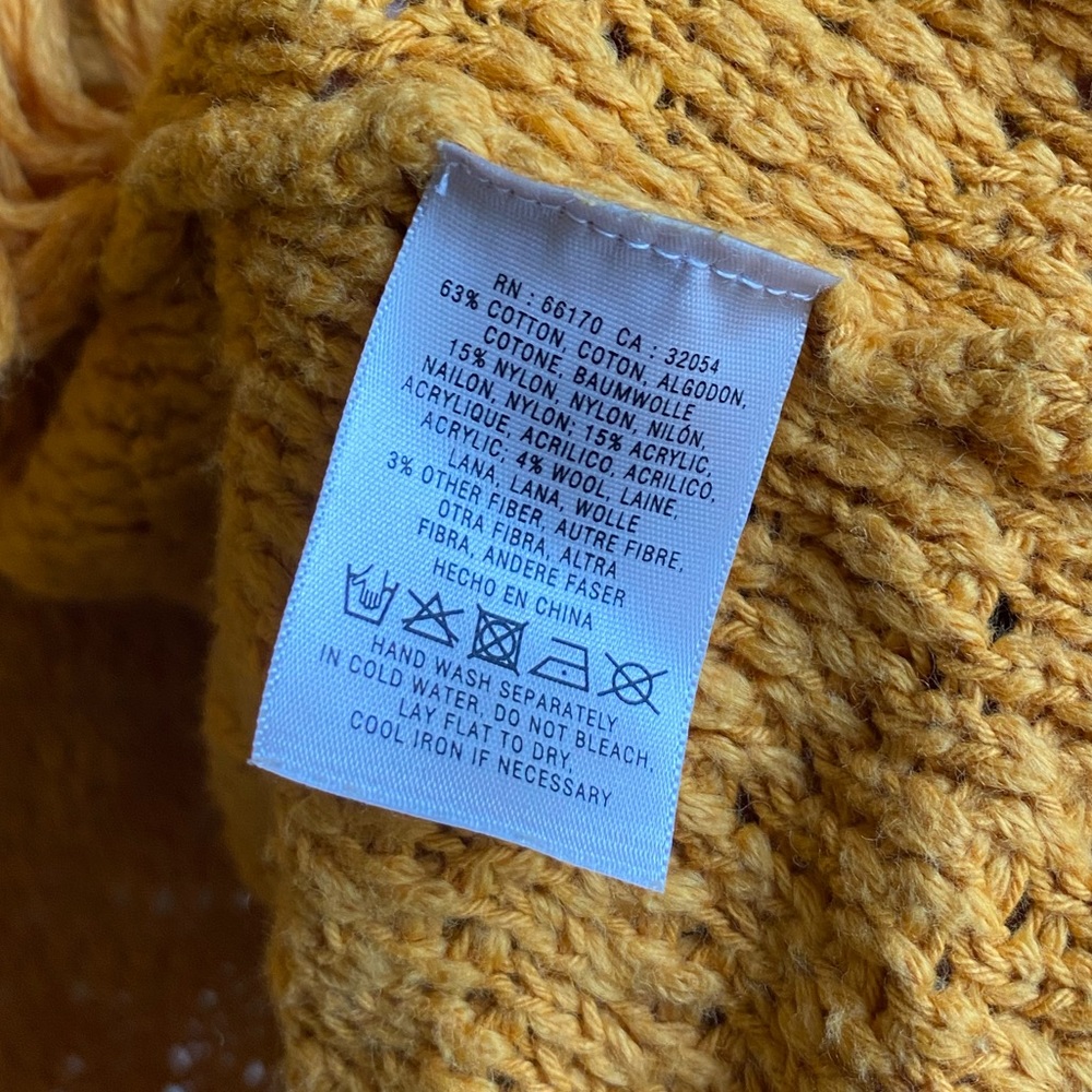 Anthropologie Angel of the North Chevron Cardigan Mustard Yellow SP - Picture 8 of 8